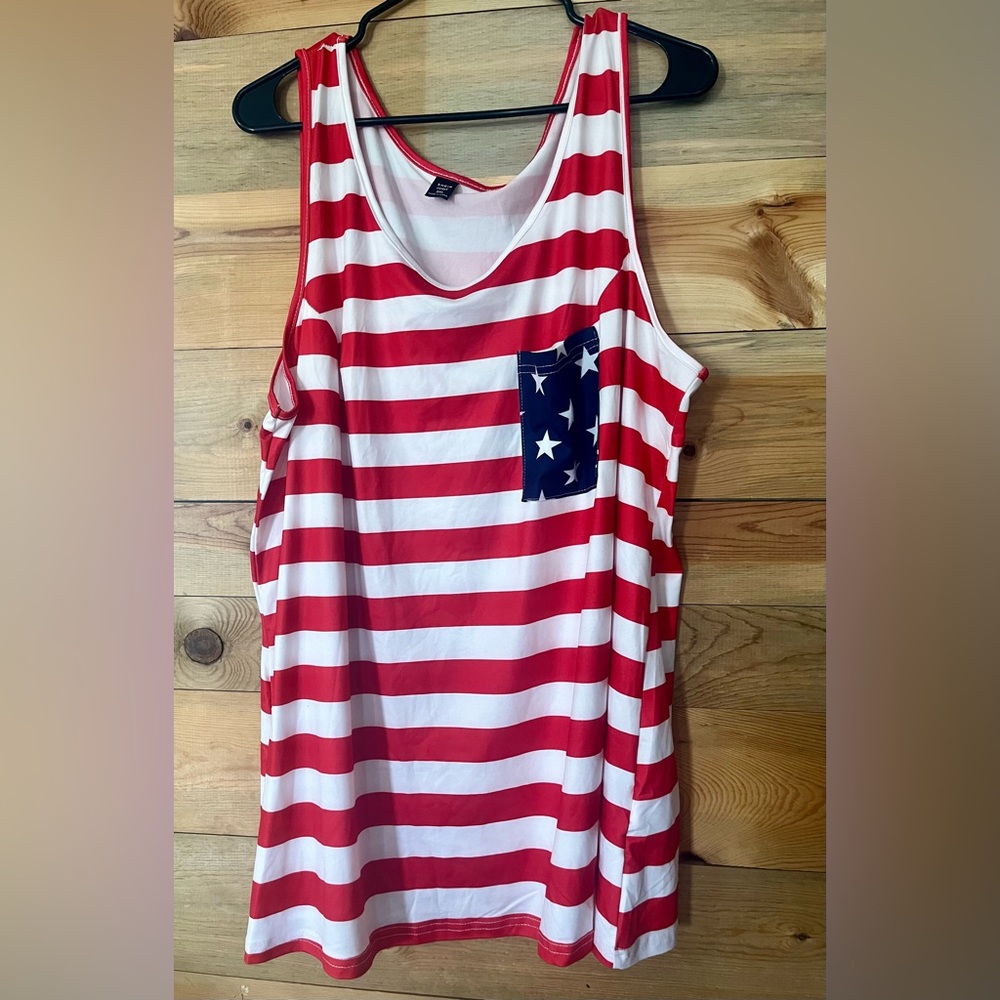 NWOT Shein American flag tank top 3XL